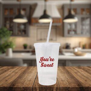 Coming Soon- New 22 oz Valentines Day Cold Cup, Lid & Straw Gift: "You're Sweet"